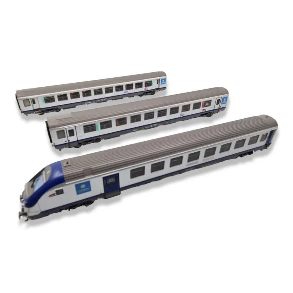 Set 3 voitures TER AURA Ls Models 41232AC - HO 1/87 - 3R - SNCF - EP VI
