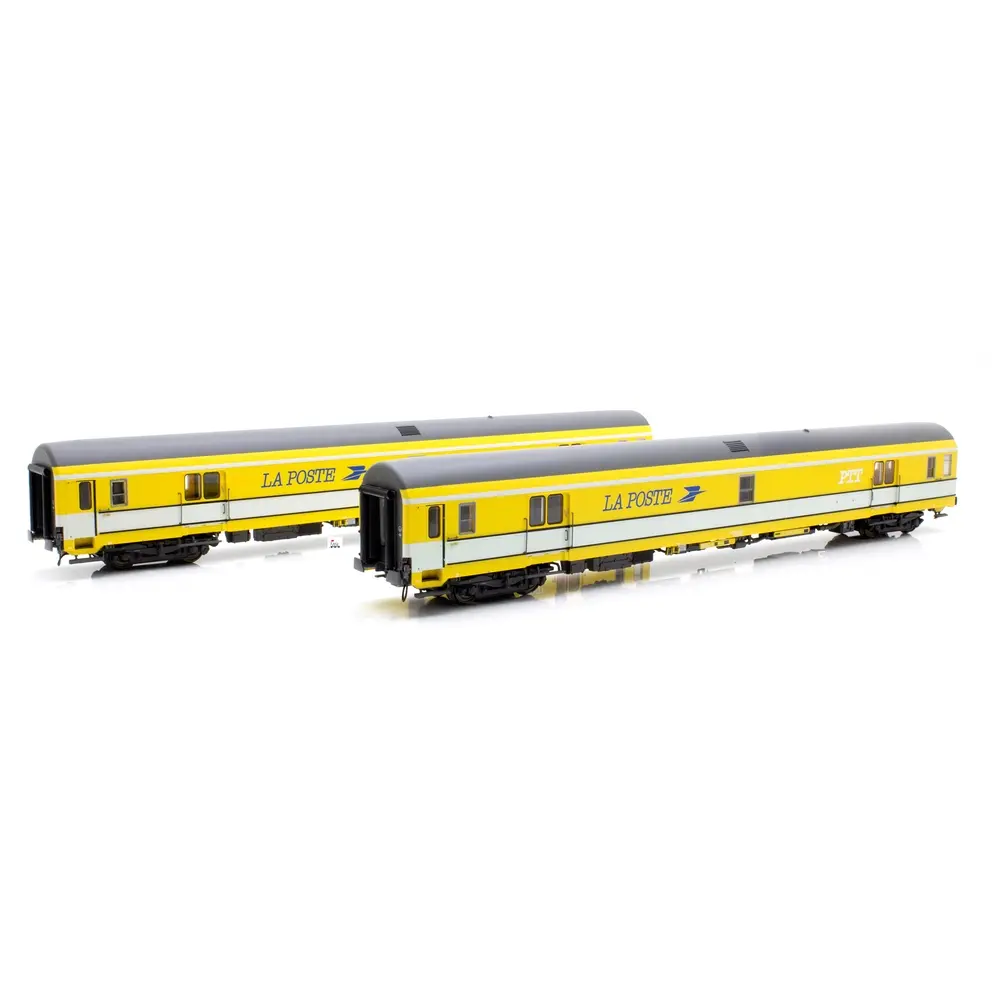 Set 2 voitures postales jaunes PA UIC - LSModels 40445 - SNCF - HO : 1/87 - EP IV