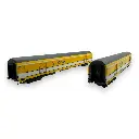 Set 2 voitures postales jaunes PE UIC - LS MODELS 40447 - SNCF - HO : 1/87 - EP V