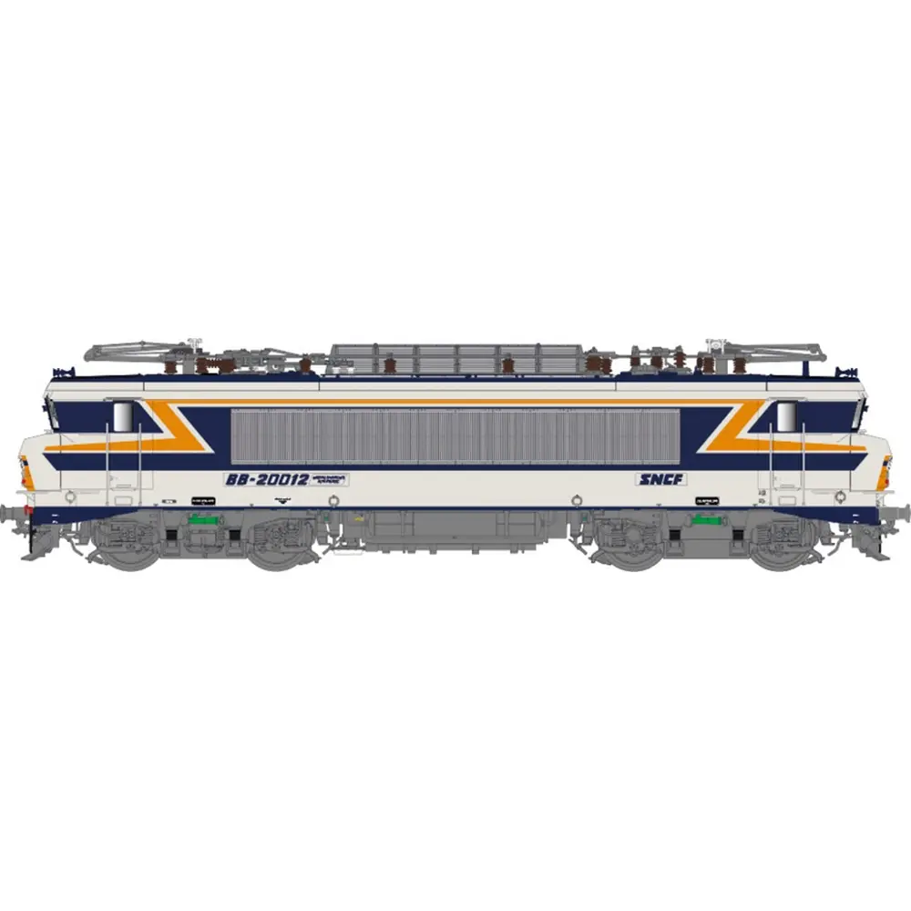 Locomotive électrique BB 20012, livrée gris argent bleu, TEN/chamois 432, plaques, dépôt Strasbourg - LS Models 11198 - HO 1/87 - SNCF - Ep IV - Analogique - 2R