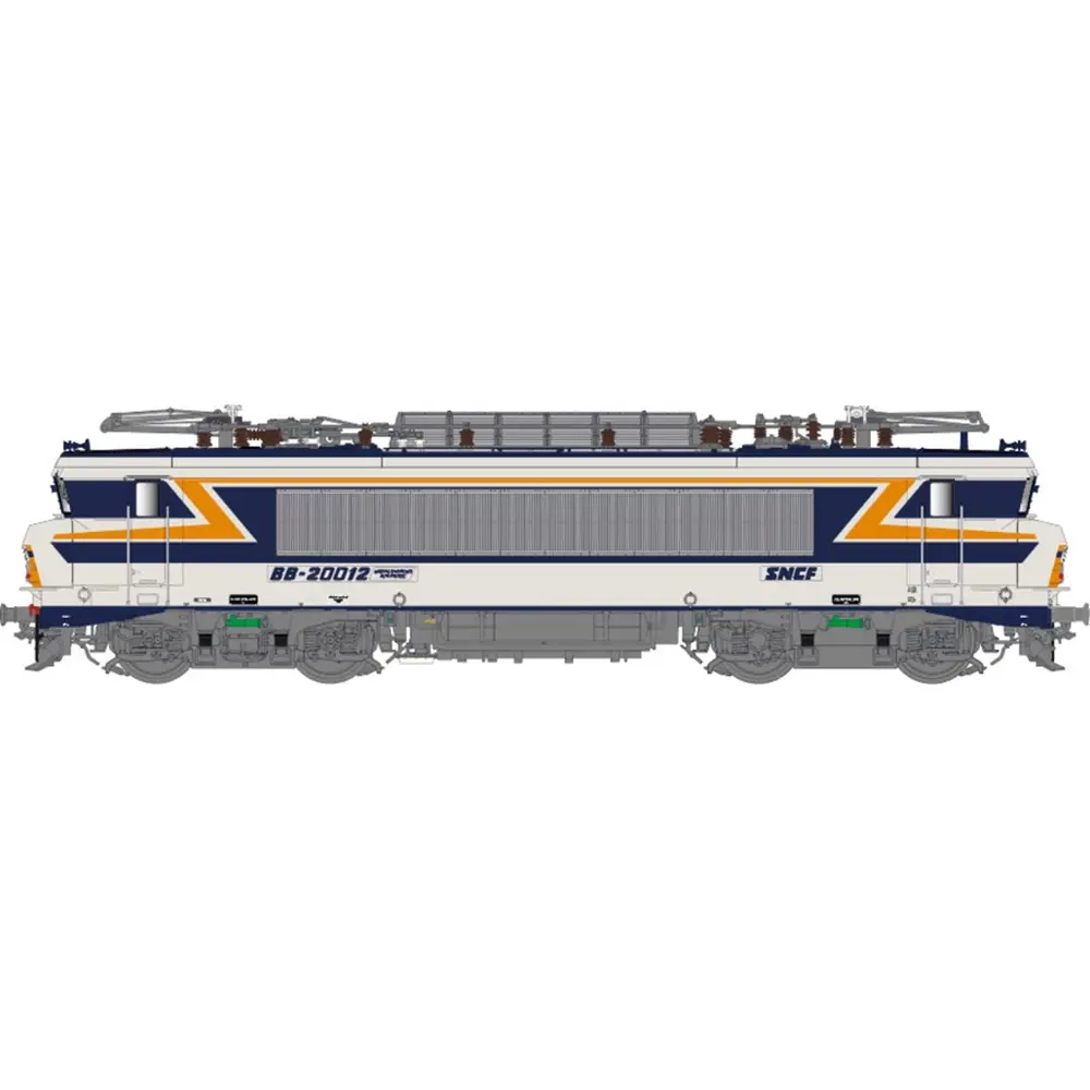 Locomotive électrique BB 20012, livrée gris argent bleu, TEN/chamois 432, plaques, dépôt Strasbourg - LS Models 11698 - HO 1/87 - SNCF - Ep IV - Analogique - 3R