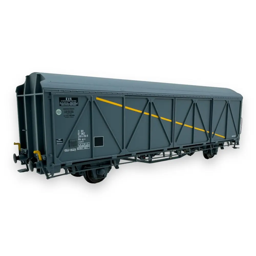 Wagon couvert EVS His parois renforcées "bande jaune" - LS Models 30677 - HO 1/87 - SNCF - Ep V - 2R