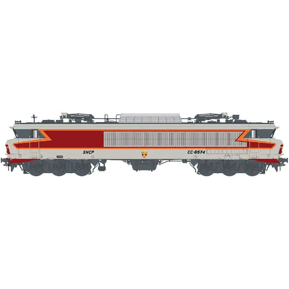 Locomotive Électrique CC 6574 - Arzens - Gris Béton - Logo Beffara - SNCF - EP. IV - Analogique - LS MODELS 10313 - HO : 1/87 - 2R