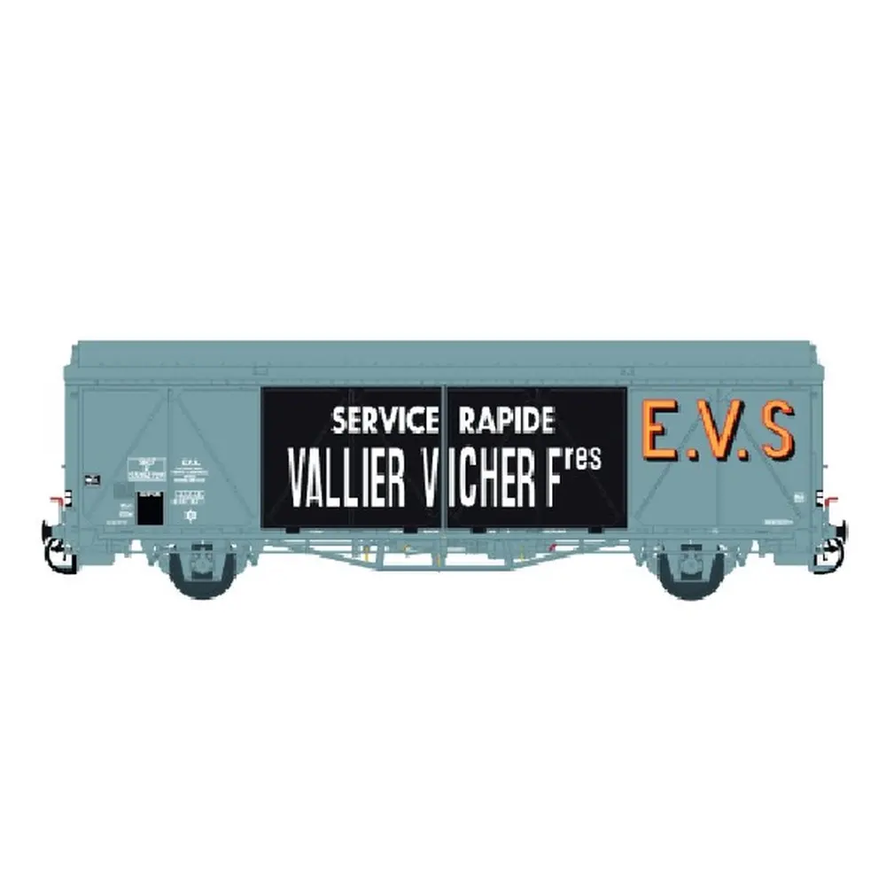 Wagon couvert EVS Ik, gris/noir service rapide VALLIER VICHER Frères, parois renforcées - LS Models 30687 - HO 1/87 - SNCF - Ep III - 2R