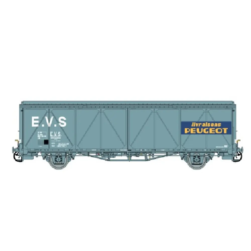 Wagon couvert EVS Hs, gris PEUGEOT, parois renforcées - LS Models 30685 - HO 1/87 - SNCF - Ep IV - 2R