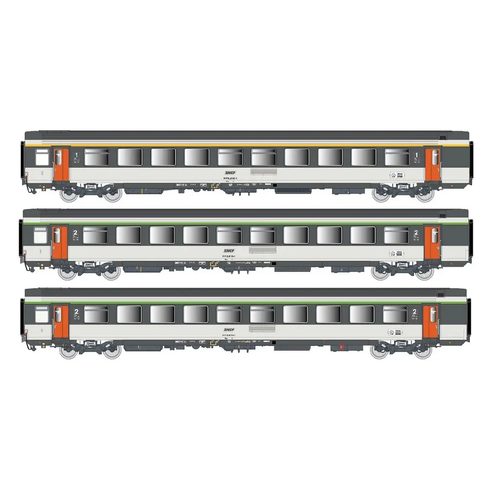 Coffret de 3 voitures voyageurs avec éclairage intérieur - LS Models 41999 - HO 1/87 - SNCF - Ep IV