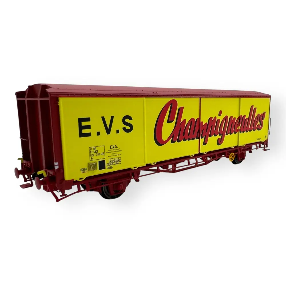 Wagon couvert EVS Hs, jaune/rouge, parois planes "CHAMPIGNEULLES" - LS Models 30689 - HO 1/87 - SNCF - Ep IV - 2R