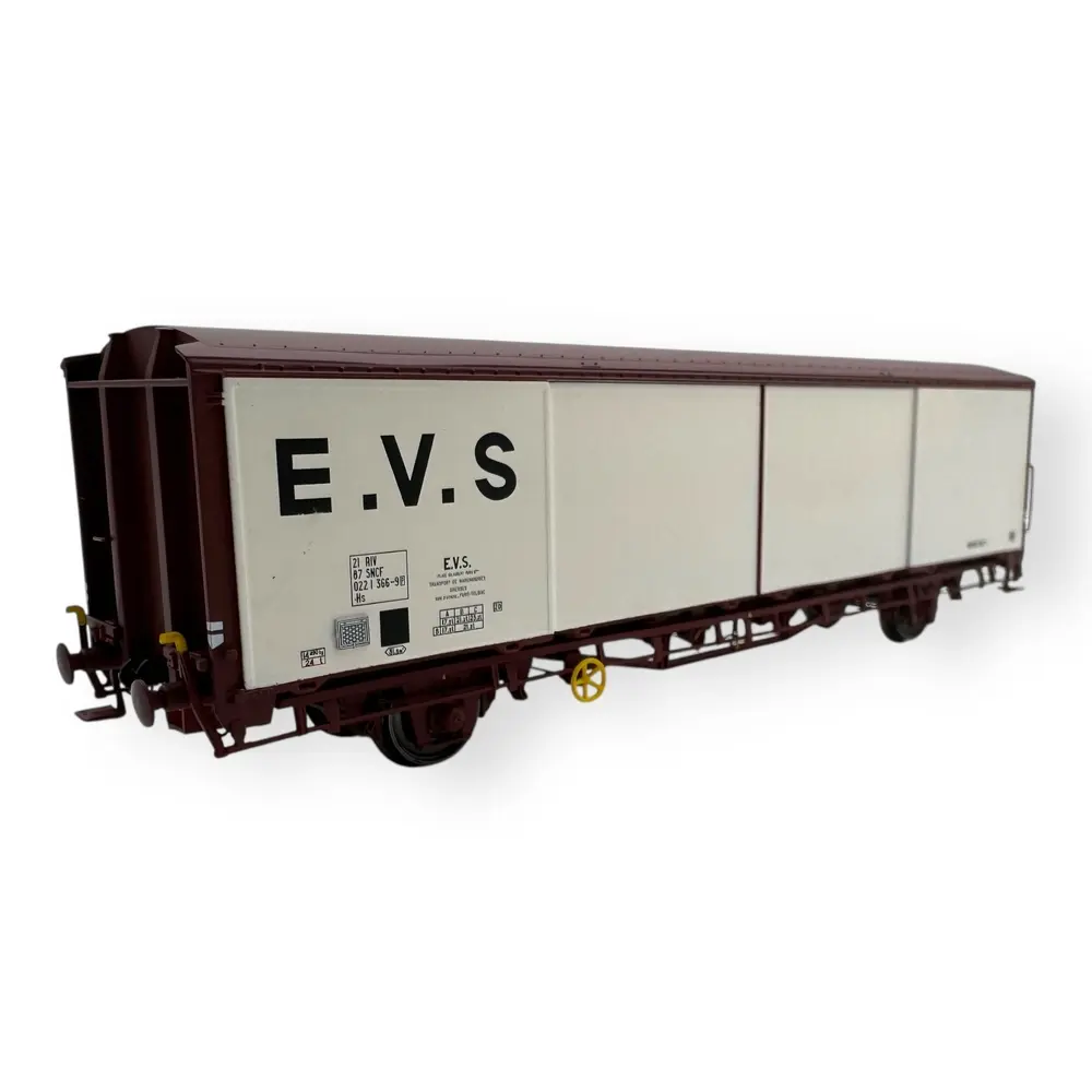 Wagon couvert EVS, Hs, blanc/brun, parois planes - LS Models 30690 - HO 1/87 - SNCF - Ep IV - 2R