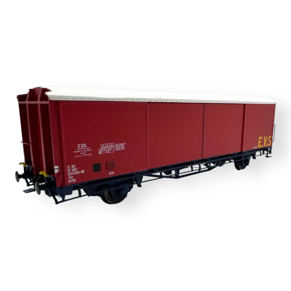 Wagon couvert EVS, Hss, rouge/bleu, parois planes - LS Models 30691 - HO 1/87 - SNCF - Ep IV - 2R
