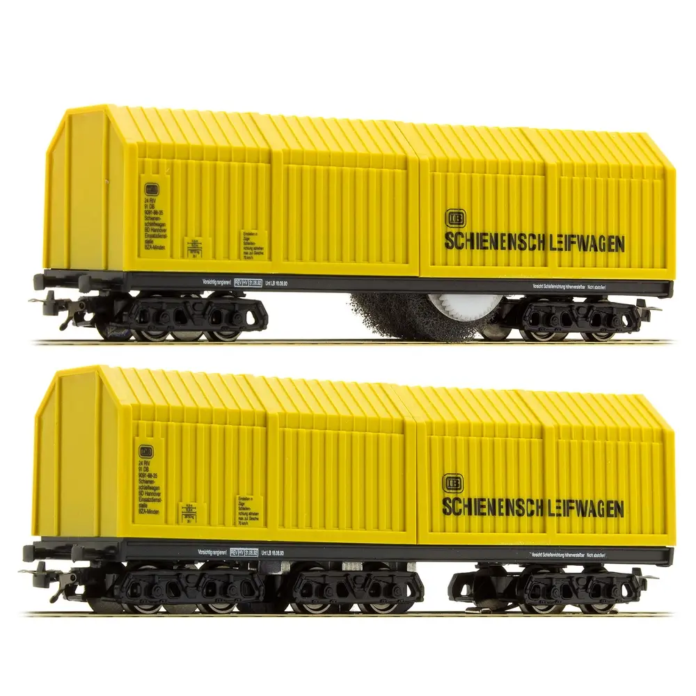 2 wagons nettoyeurs de voies - Lux Modellbau 9633 - HO 1/87 - 3R