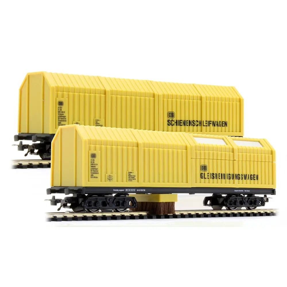 2 wagons nettoyeurs de voies - Lux Modellbau 9631 - HO 1/87 - 2R