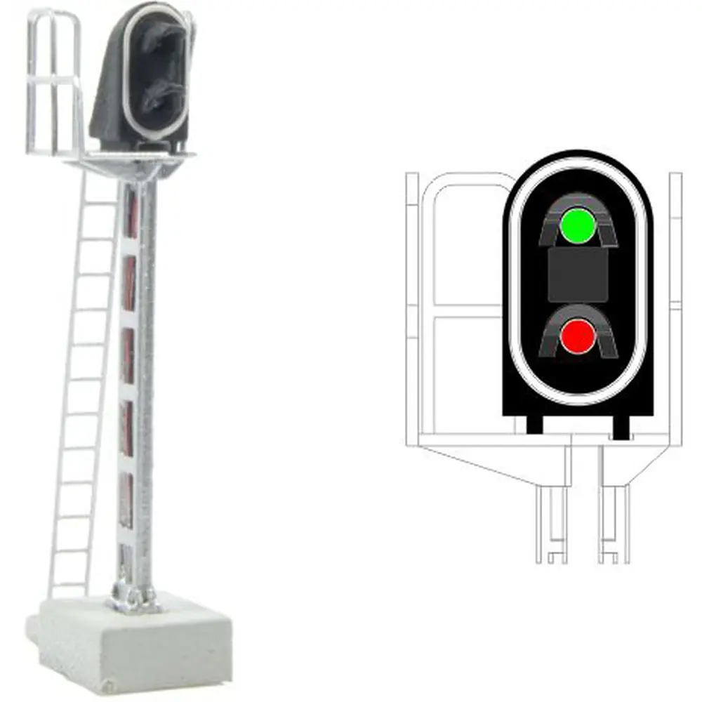 Signal principal 2 feux LED - Vert/rouge - MAFEN 413201 SNCF - N 1/160