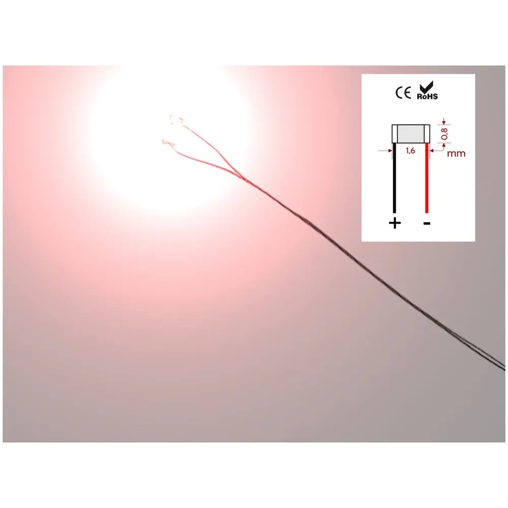 10 leds rouges pré-câblé - Mafen 060302 - Échelle universelle