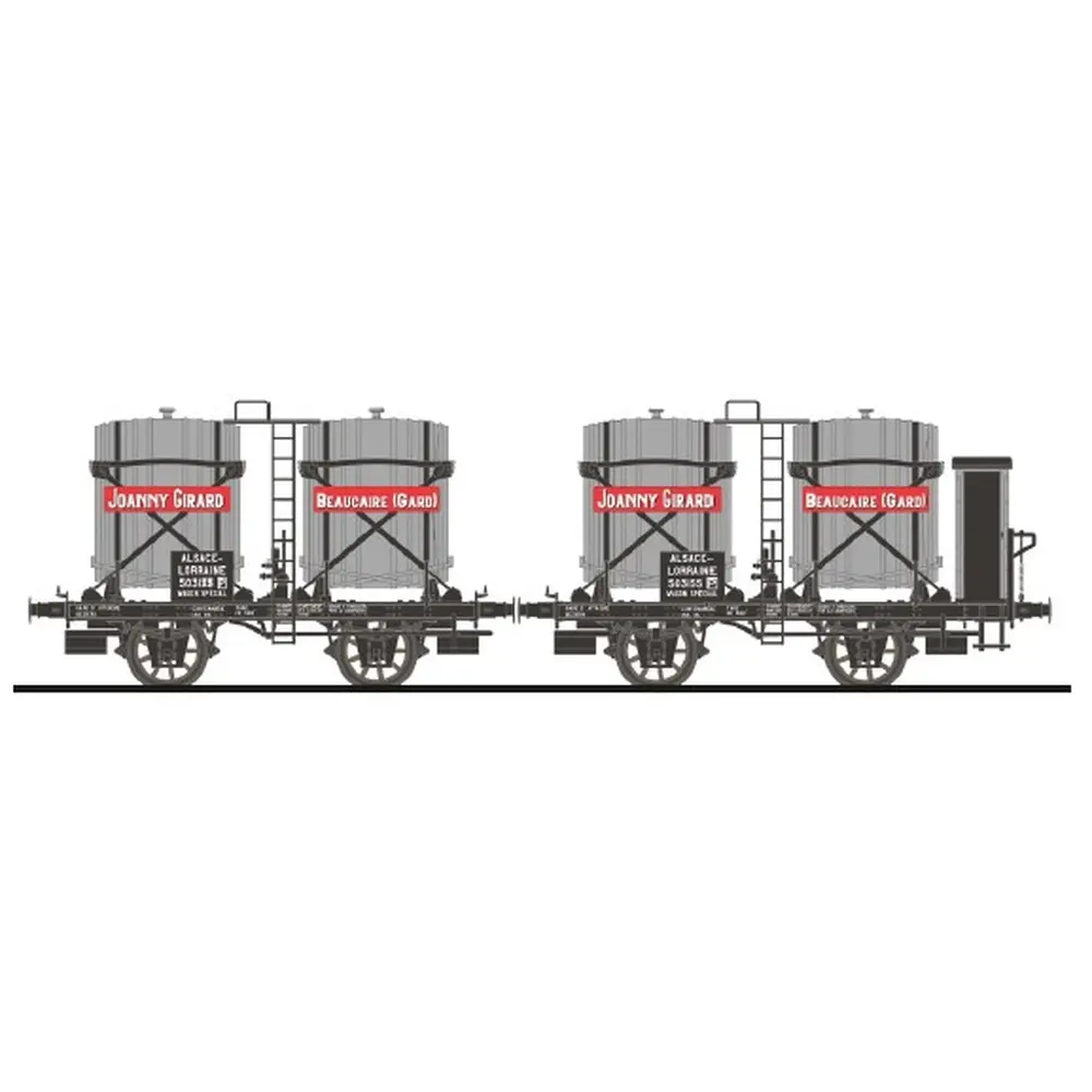 Coffret de 2 wagons foudres JOANNY GIRARD - Makette 4512 - HO 1/87 - AL - Ep II - 2R