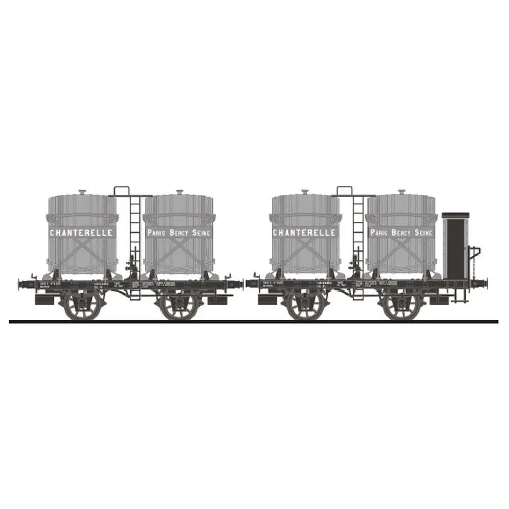 Coffret de 2 wagons foudres CHANTERELLE PO - Makette 4513 - HO 1/87 - SNCF - EP II - 2R