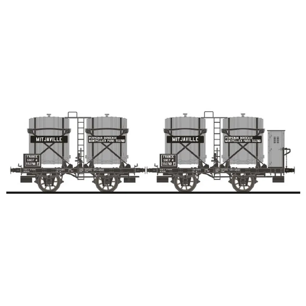 Coffret de 2 wagons foudres CES FRERES - Makette 4514 - HO 1/87 - SNCF - EP III - 2R