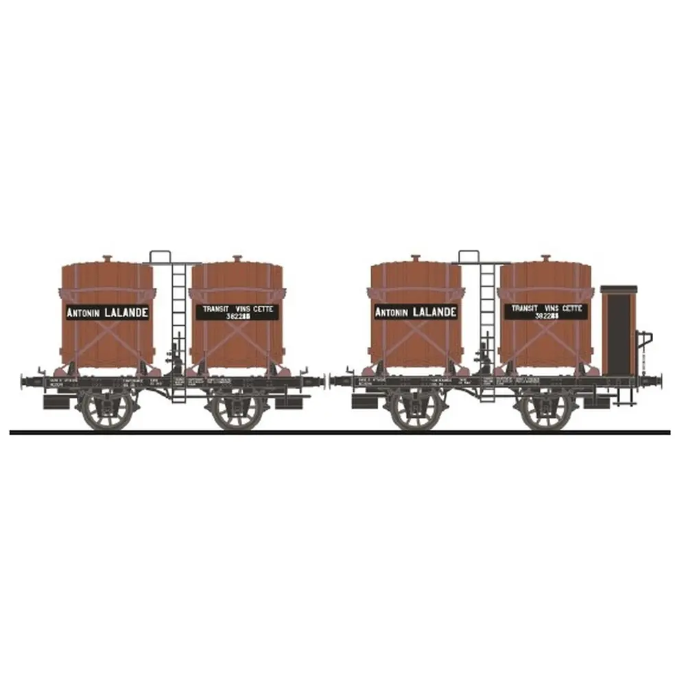 Coffret de 2 wagons foudres ANTONIN LALANDE - Makette 4515 - HO 1/87 - SNCF - EP II - 2R