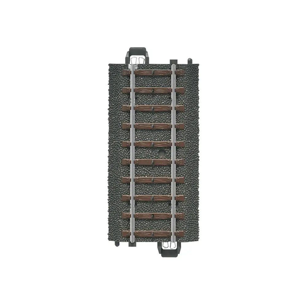 Rail droit ballasté - Marklin 24077 - HO 1/87 - Code 83 - Voie C - Longueur 77,5 mm - 3R