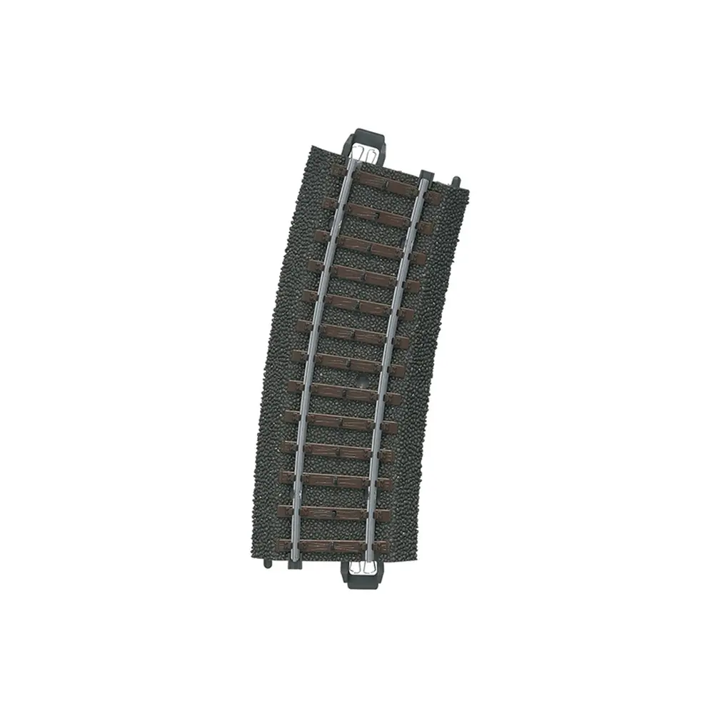 Rail courbe ballasté - Marklin 24115 - HO 1/87 - Code 83 - Voie C - Angle 15° - Rayon 360mm - 3R
