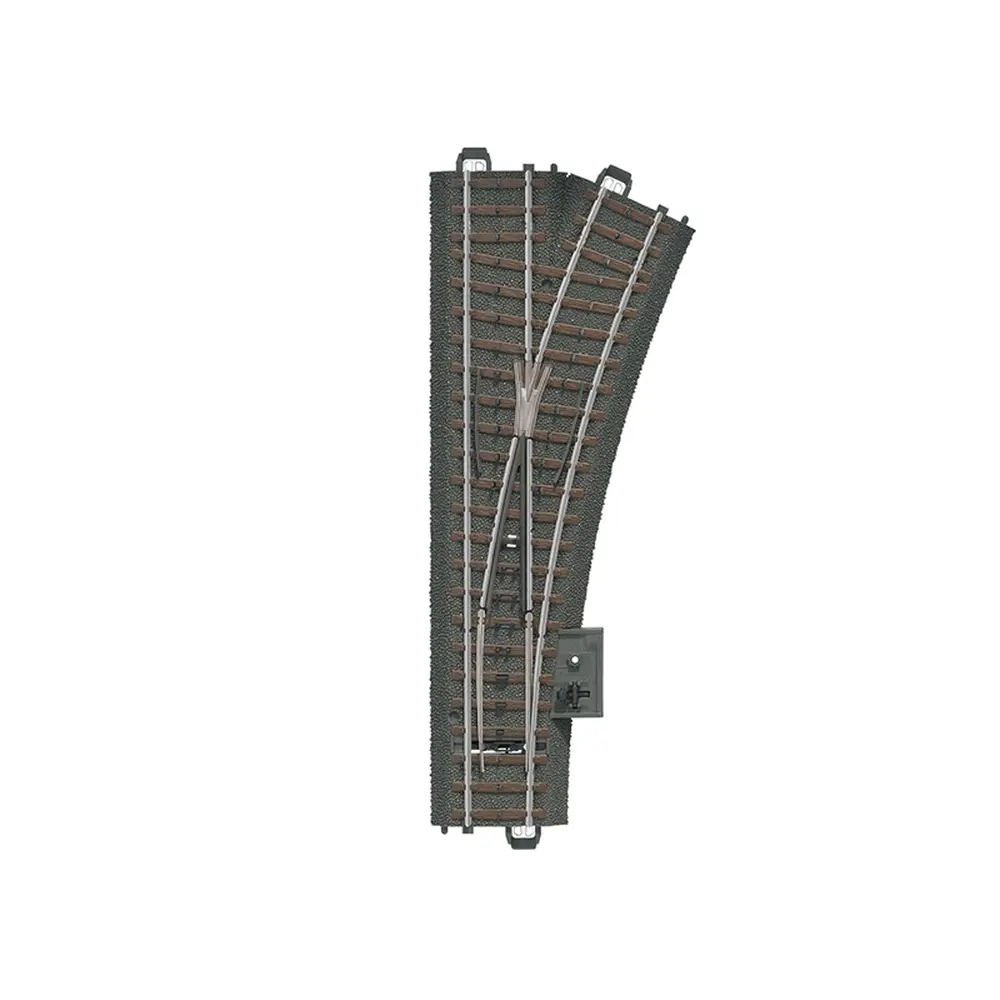 Aiguillage à droite R2 24,3° Marklin 24612 - 188,3 mm - HO : 1/87 - Code 83 - Voie C