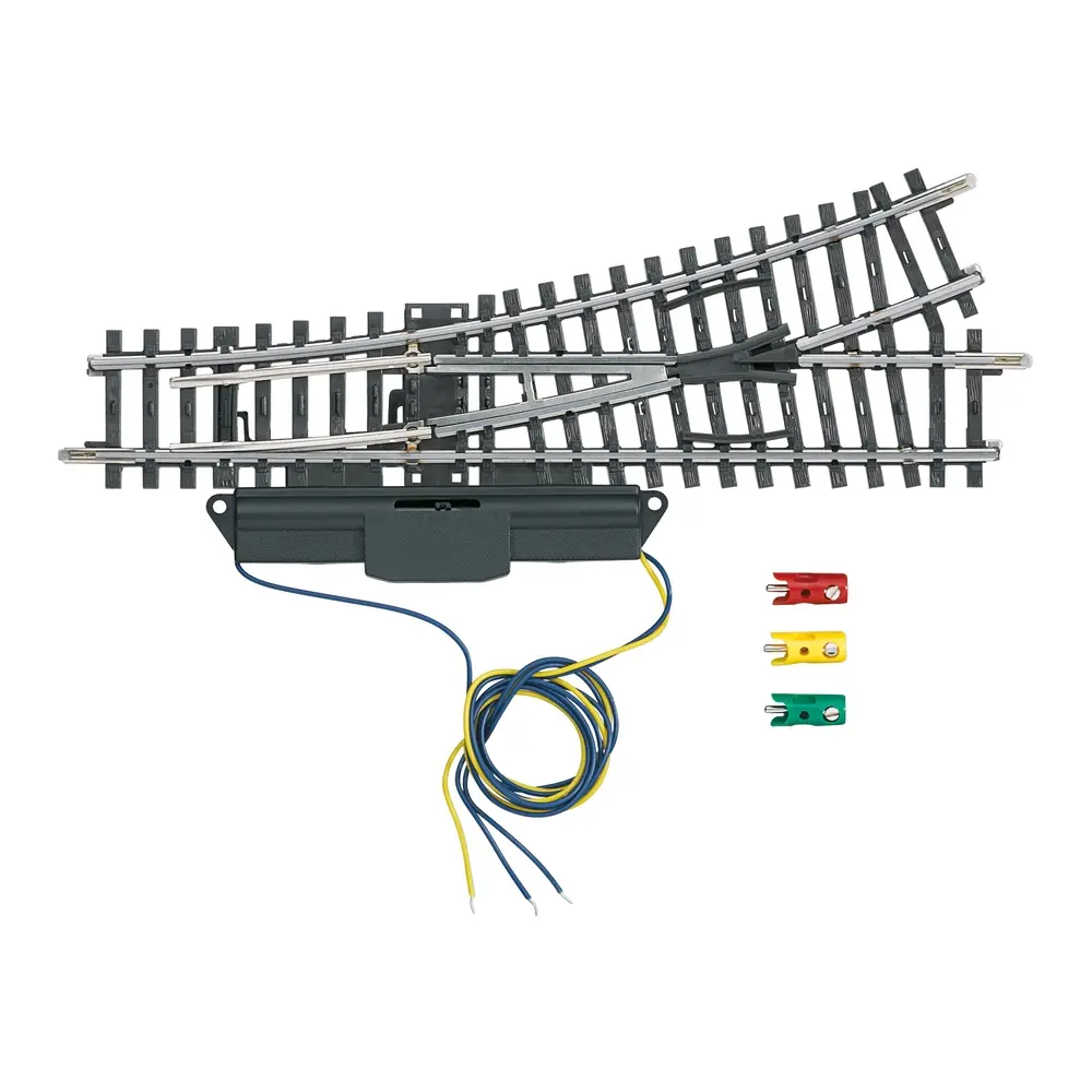 Aiguillage électrique à gauche non ballasté - MARKLIN 2262 - HO 1/87 - Code 83 - Voie K - 3R - Longueur 168.9 mm