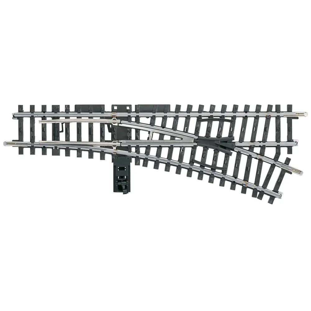 Aiguillage manuel à droite non ballasté - Marklin 2266 - HO 1/87 - Code 83 - Voie K - 3R - Longueur 168.9 mm