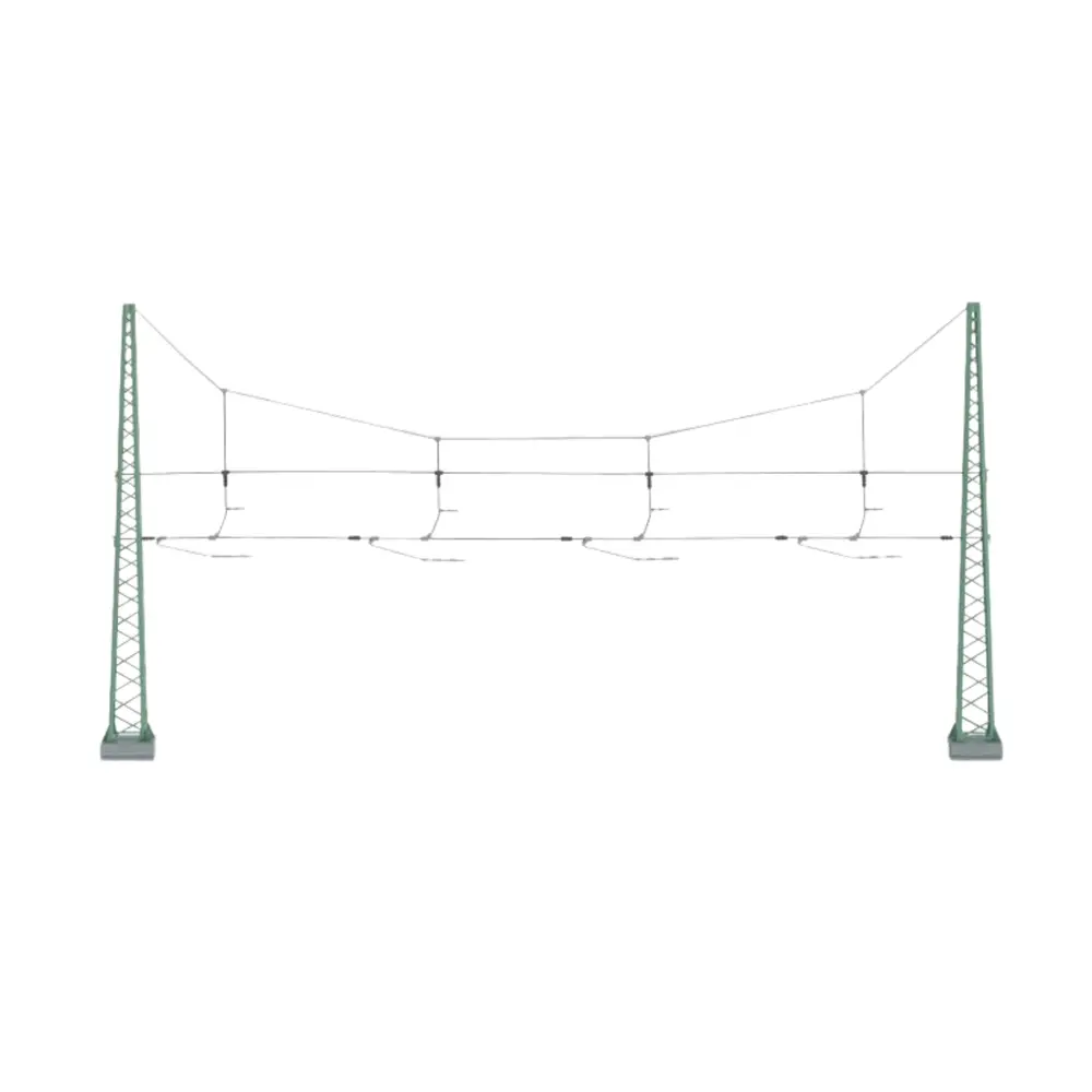 Ensemble de suspension de caténaire pour 4 voies