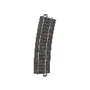 Rail courbe ballasté - Marklin 24315 - HO 1/87 - Code 83 - Voie C - Angle 15° - Rayon R3 = 515mm - 3R