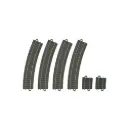 6 rails courbes ballastés R2 437,5 mm code 83 voie C - Märklin 20299 - HO 1/87 - 3R 