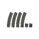 Lot de 6 rails courbes ballastés - MARKLIN 20999 - HO 1/87 - Code 83 - Voie C - 3R - Rayon 437.5 mm