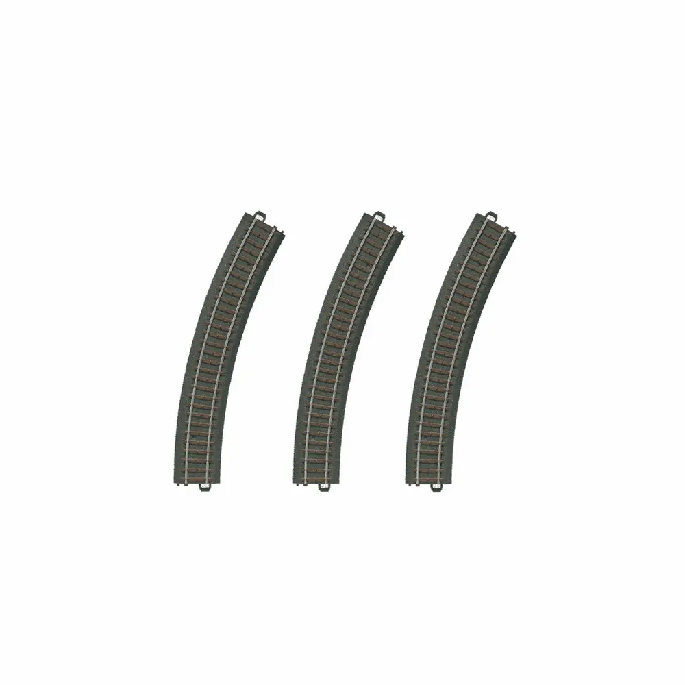 3 rails courbes ballastés R2 437,5 mm 30° code 83 voie C - Märklin 20230 - HO 1/87 - 3R