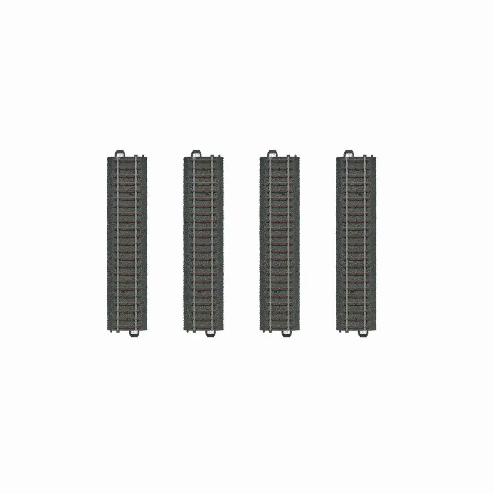 Coffret de 4 rails droits ballastés 171,7 mm code 83 voie C - Märklin 20172 - HO 1/87 - 3R