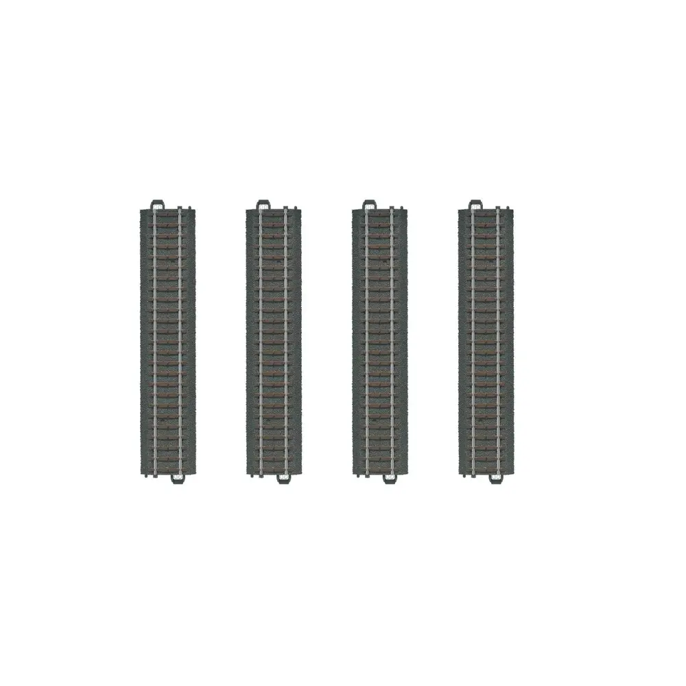 Coffret de 4 rails droits ballastés - Marklin 20188 - HO 1/87 - Code 83 - Voie C - Longueur 188.3 mm - 3R
