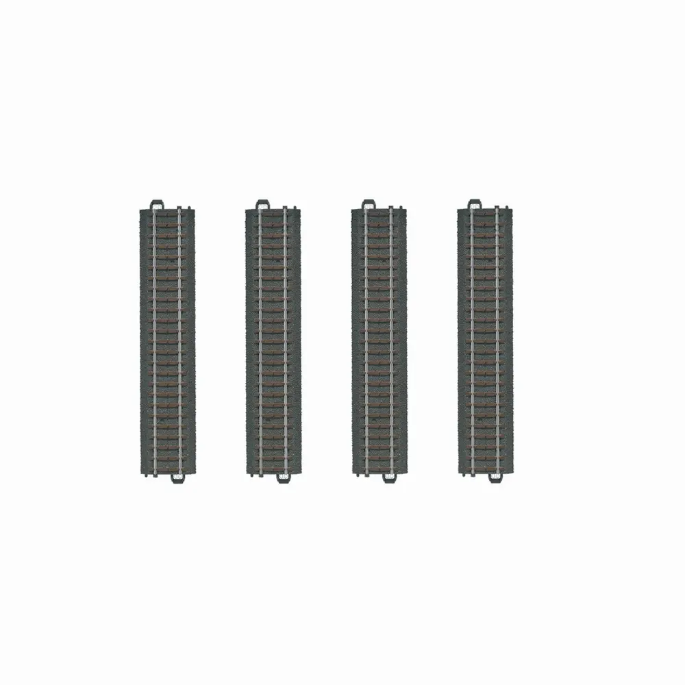 Coffret de 4 rails droits ballastés 188,3 mm code 83 voie C - Märklin 20188 - HO 1/87 - 3R