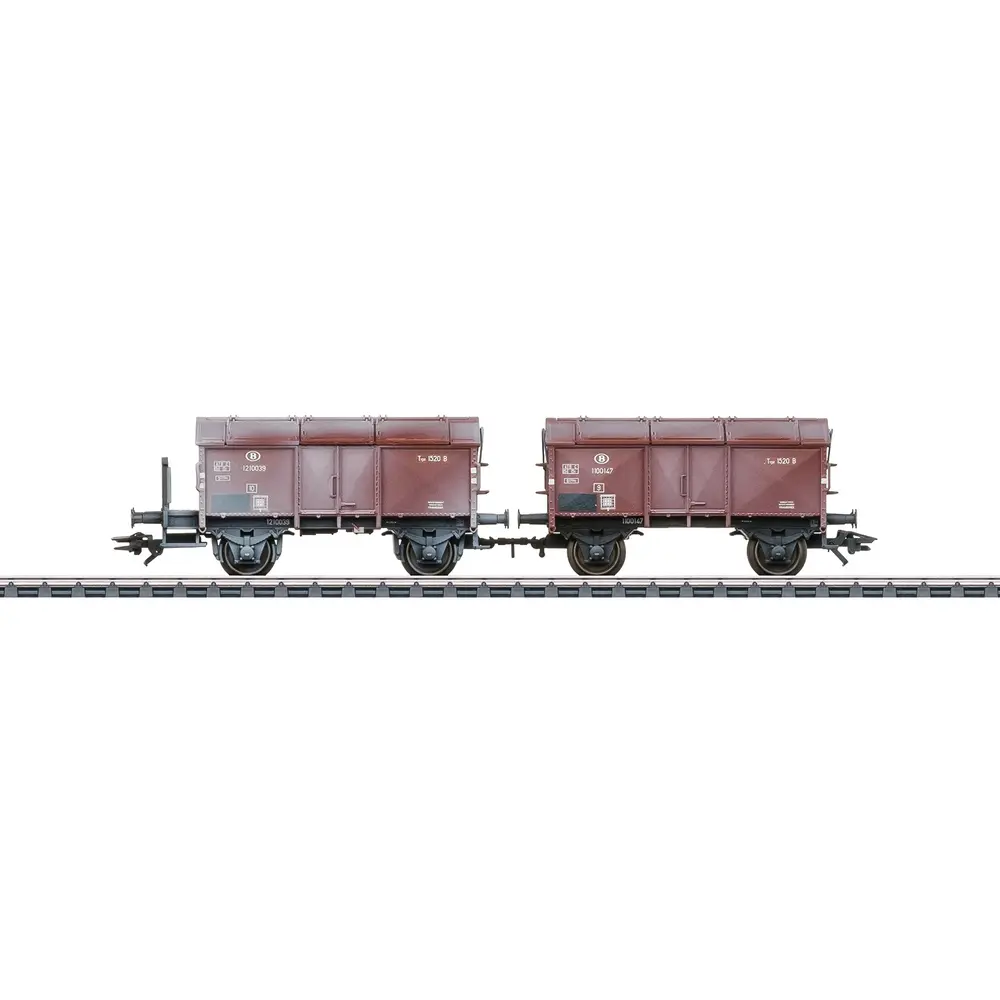 Coffret de 2 wagons à couvercles rabattables - Märklin 46018 - HO 1/87 - SNCB - Ep III - 3R