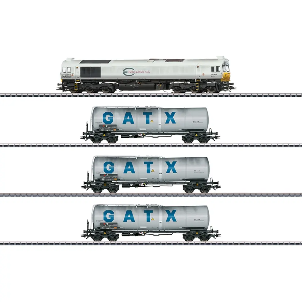 Rame de train miniature bimode transport de Kerosène - Märklin 26077 - privée - HO 1/87 - EP. VI - Digital Sound - 3R