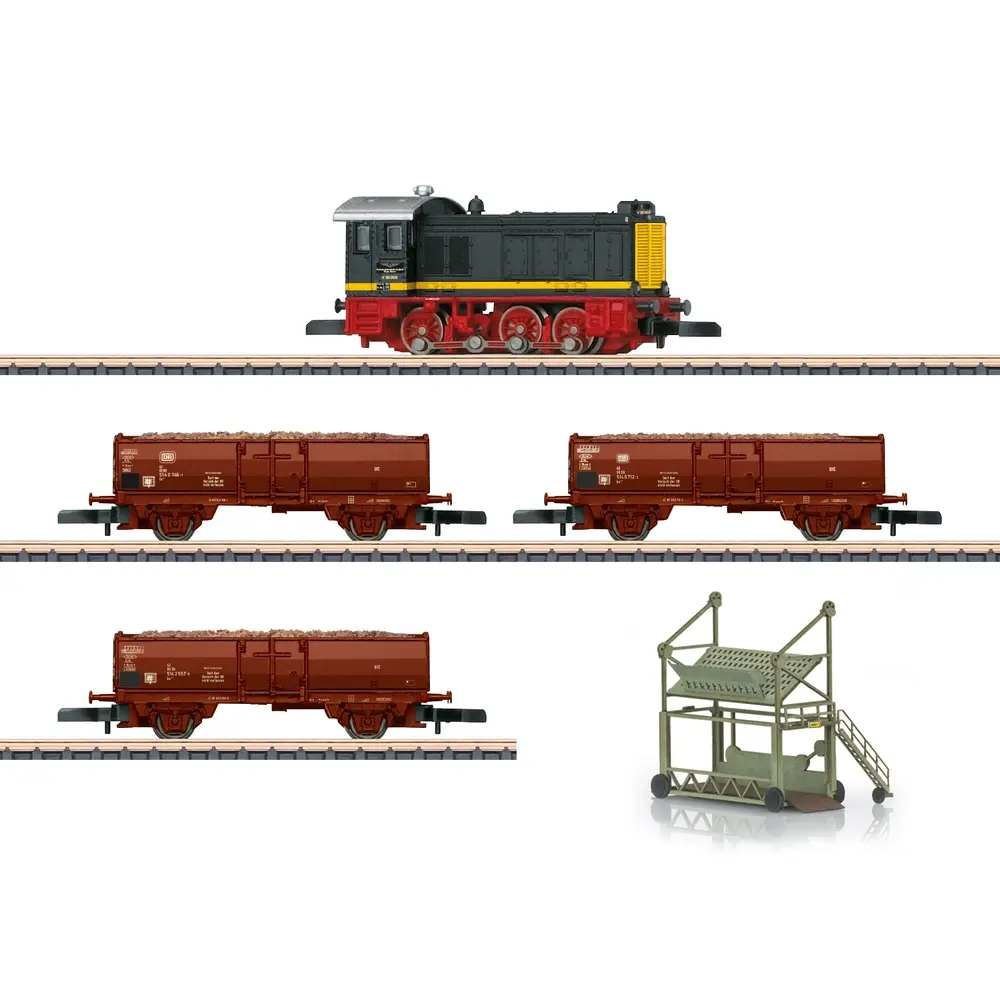 Rame de train miniature diesel "transport de betteraves" avec v36 - Märklin 81773 - privée - Z 1/220 - EP. IV - Analogique - 2R