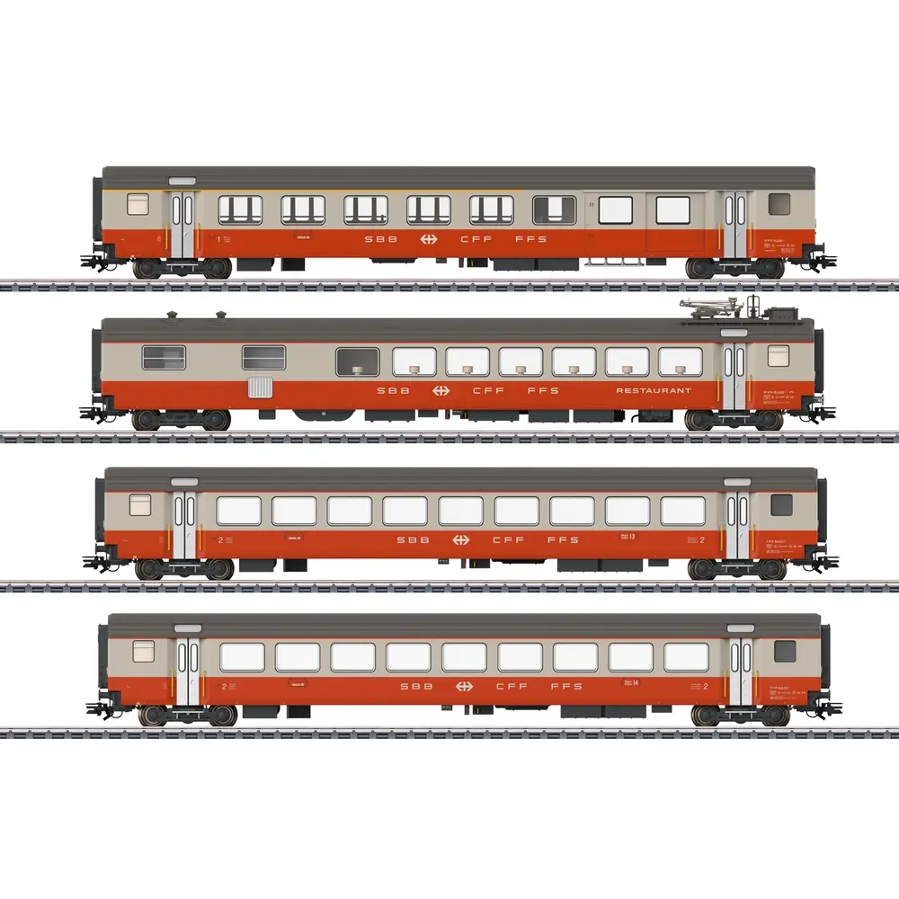 Coffret de voitures voyageurs Swiss Express - Märklin 42190 - CFF/SBB/FFS - HO 1/87 - Ep. IV
