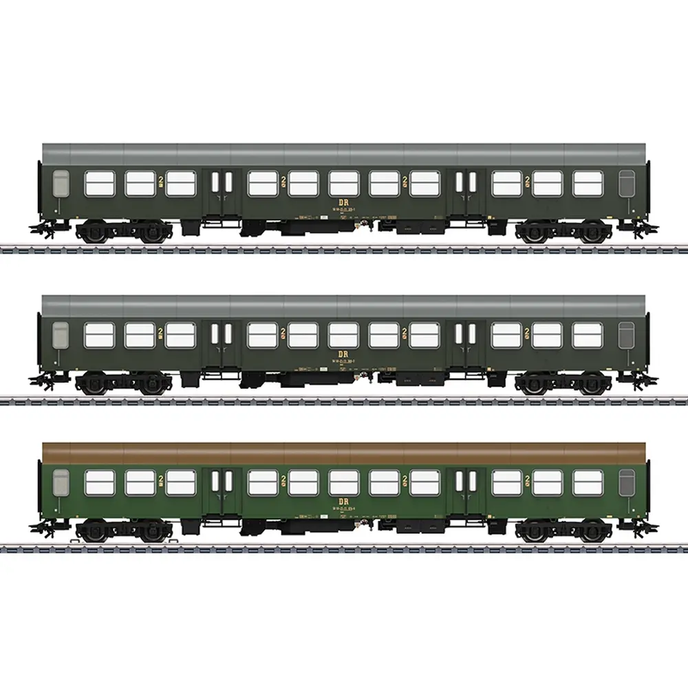 Coffret de voitures voyageurs à accès central Halberstädter - Märklin 42580 - DR/RDA - HO 1/87 - Ep. IV - 3R