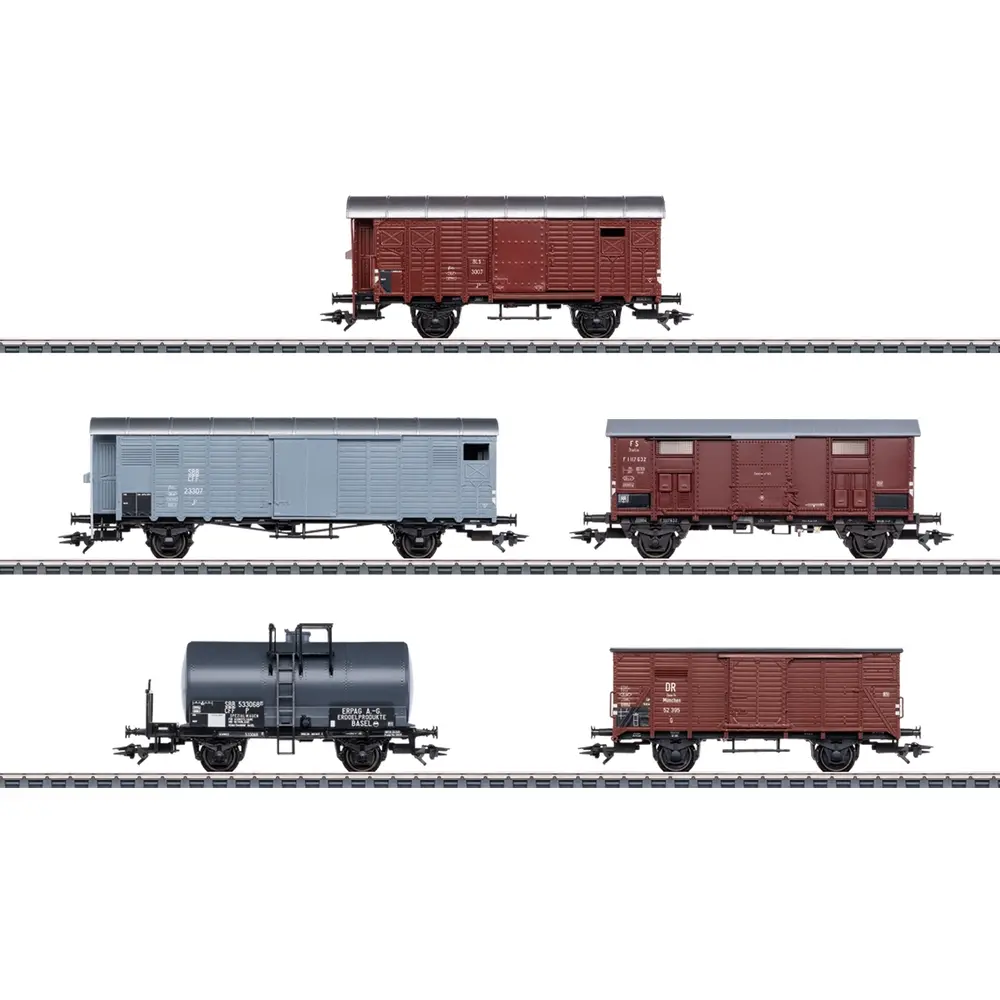 Coffret de wagons marchandises pour l'Ae 6/8 - Märklin 46575 - BLS - HO 1/87 - EP. III
