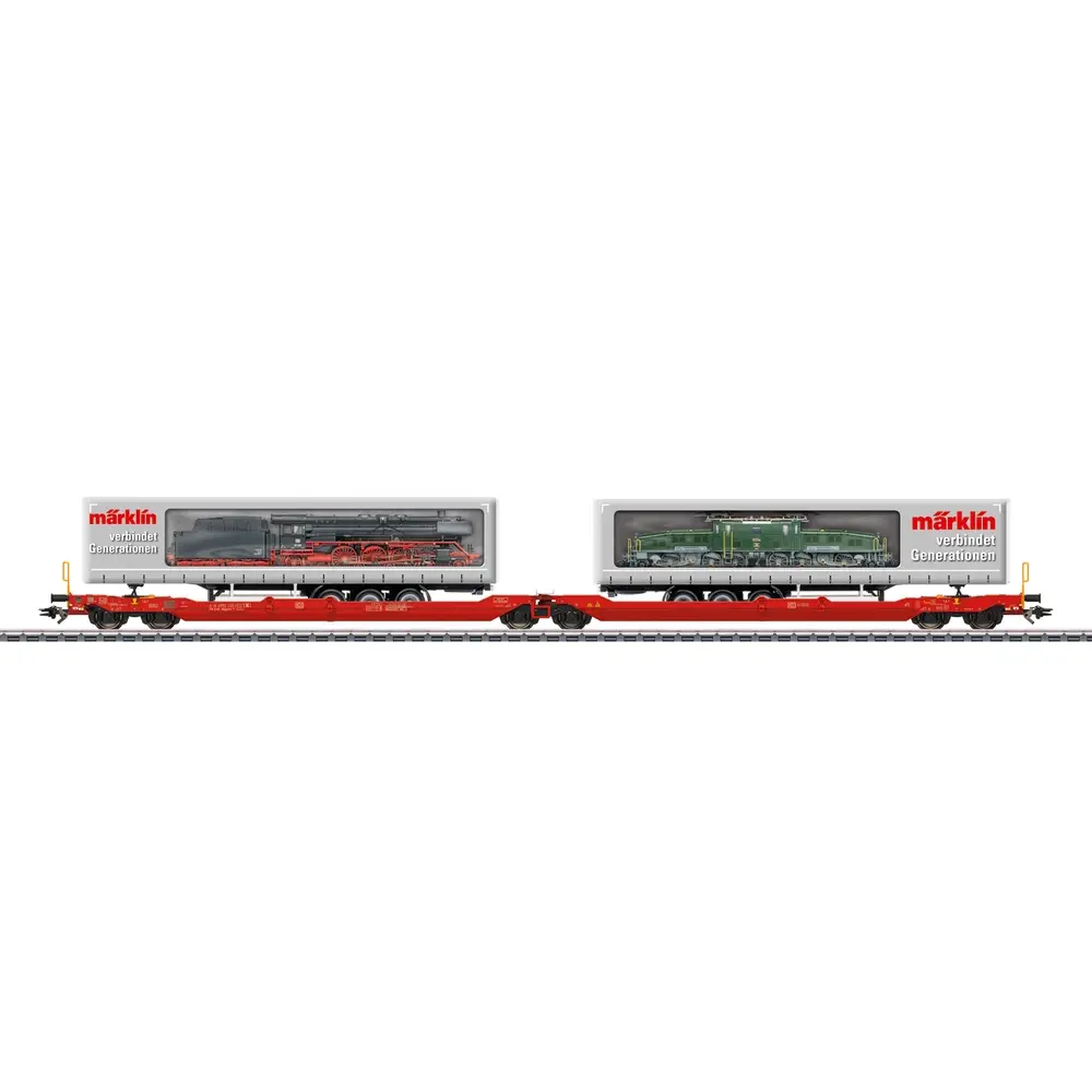 Coffret de wagons Double wagon-poche Sdggmrss 738 - Märklin 47477 - DB AG - HO 1/87 - EP. VI - 3R
