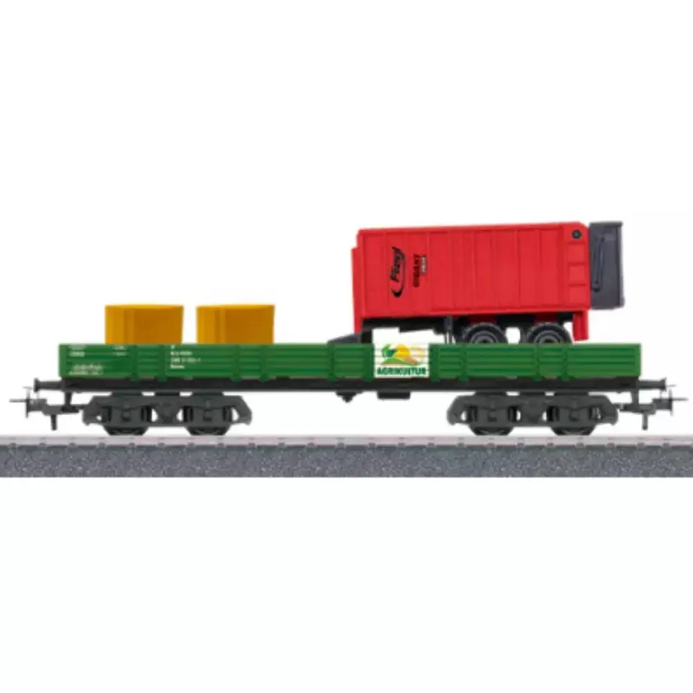 Wagon plat à rebords bas Rlmms, chargement agricole - Märlin Start Up 00740-01 - HO 1/87 - 3R