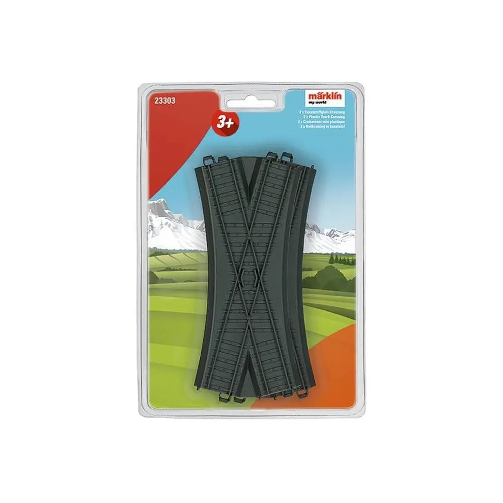 Lot de 2 croisements de voie en plastique - Märklin my world - HO 1/87
