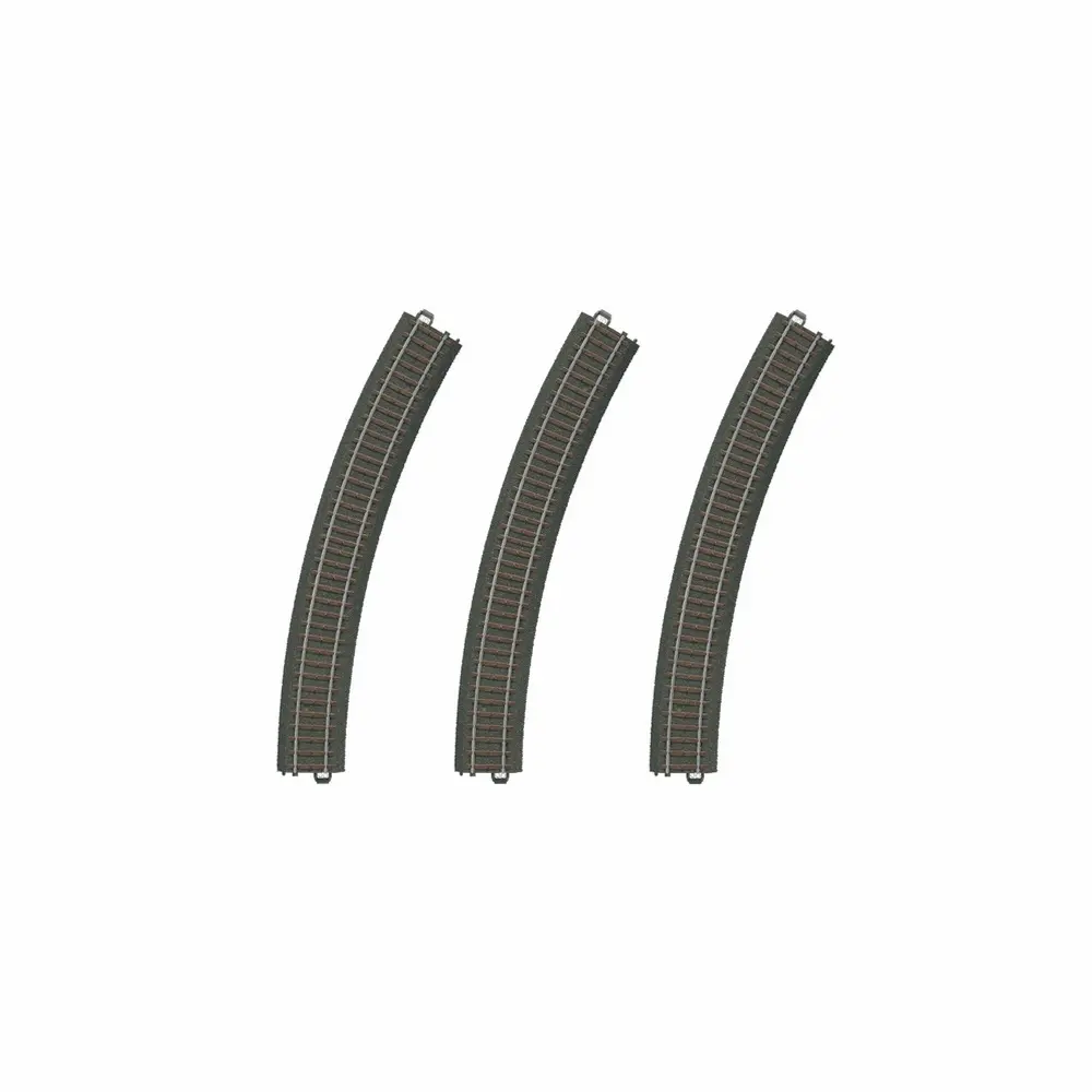 3 rails courbes ballastés R3 515 mm 30° code 83 voie C - Märklin Start up 20330 - HO 1/87 - 3R
