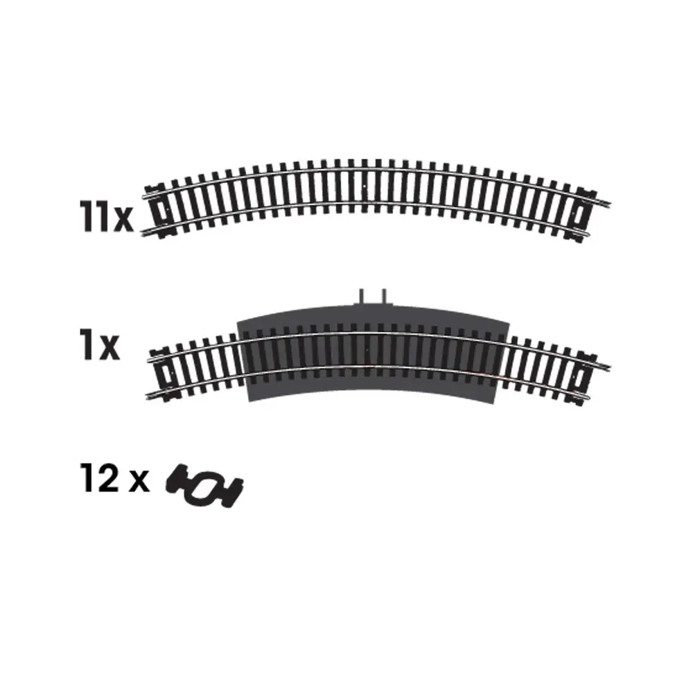 Coffret de voies courbes N°5 - Mehano F105 - HO 1/87 - Code 100