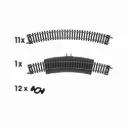 Coffret de 12 rails courbes & 12 éclisses N°5 457,2 mm 30° code 100 - Mehano F105 - HO 1/87 - 2R