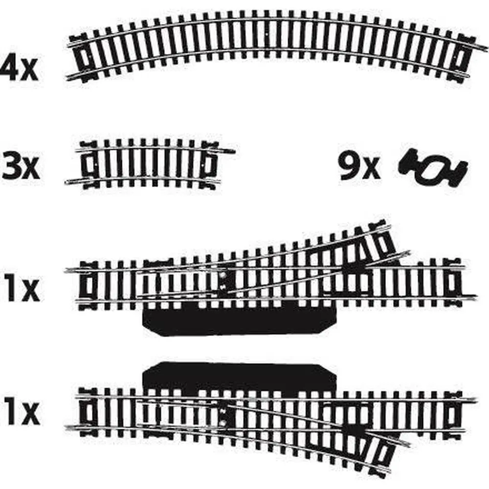 Coffret de voie N°1 - Mehano F101 - HO 1/87 - Code 100 - 2R