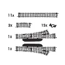 Coffret de voies N°2 code 100 - Mehano F102 - HO 1/87 - 2R