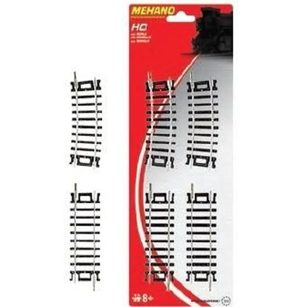 Lot 2 rails droits 76.2 mm & 2 rails courbe 10°/457.2 mm  Méhano F234 | HO - Code 100