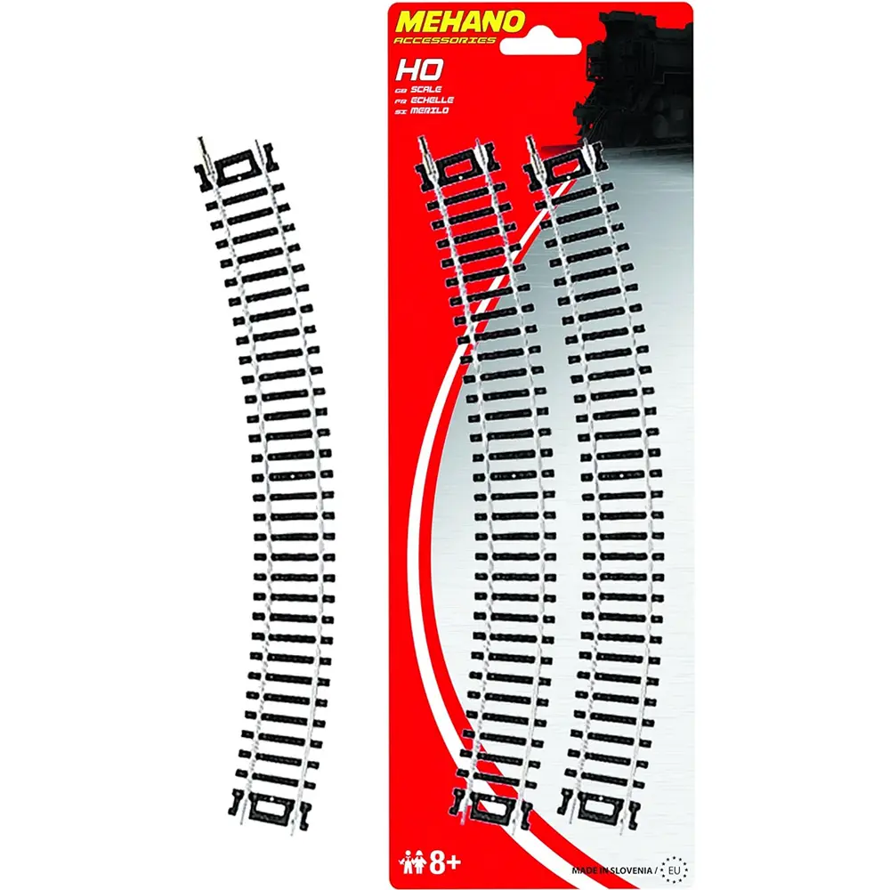 4 rails courbes 457,2 mm 30° code 100 - Mehano F210 - HO 1/87 - 2R